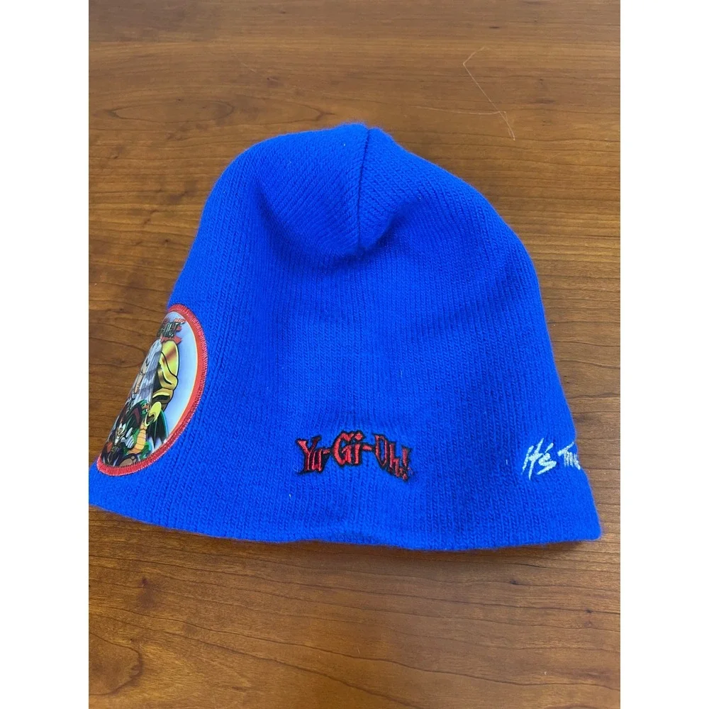 Vintage Yu-Gi-Oh Beanie Hat Blue Kids Its Time To Duel Pegasus Anime 1996 Y2K